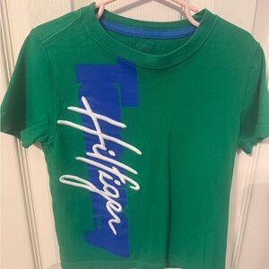 Tommy Hilfiger Green Tee with Blue & White Logo